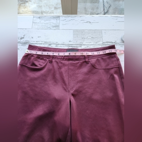 ATTENTION Pull On Elastic Waist Pants Size Large Medium Rise Burgundy / Merlot - Picture 4 of 7